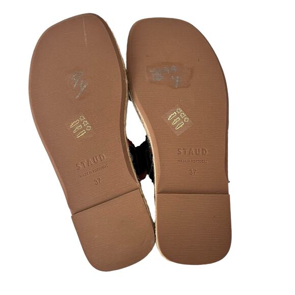STAUD Black Maya Ruched Espadrille Slides Sz 37 - Picture 5 of 7